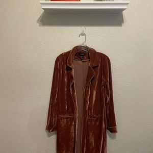 Velvet trench coat